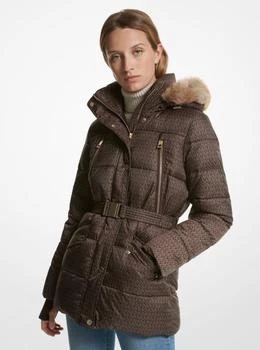 Michael Kors | Faux Fur Trim Quilted Belted Puffer Jacket,商家Michael Kors,价格¥1024