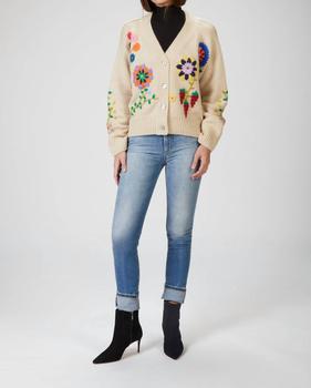 推荐Hand-Embroidered Cashmere And Wool-Blend Cardigan in Beige商品