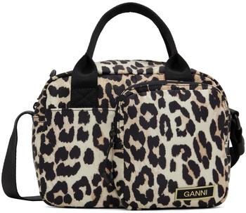 ganni包, Ganni | Beige Graphic Shoulder Bag商品图片 额外8.5折, 额外八五折