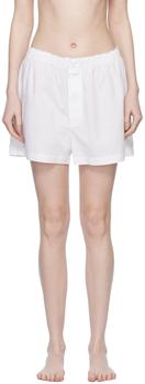 SKIMS | White Poplin Sleep Cotton Pyjama Shorts商品图片,独家减免邮费