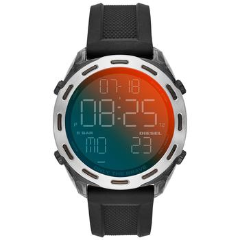 diesel手表, Diesel | Men's Digital Crusher Black Silicone Strap Watch 46mm商品图片 