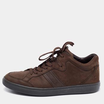 Tod's Brown Nubuck Leather Lace Up Sneakers Size 41