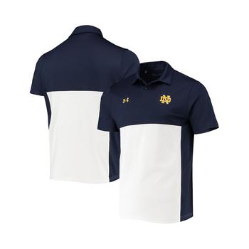 推荐Men's Navy, White Notre Dame Fighting Irish 2022 Blocked Coaches Performance Polo Shirt商品