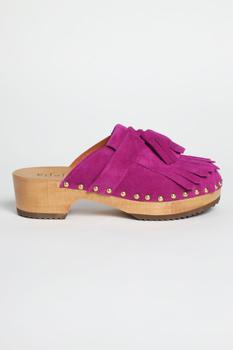 推荐Jejia Mules slopes in suede with fringe and nappine商品