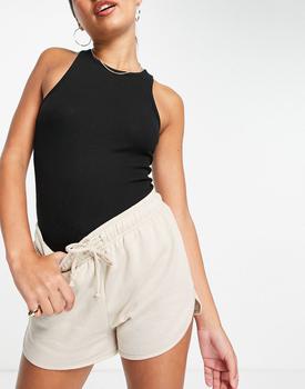 美国Topshop, Topshop | Topshop 90s jersey runner short in stone商品图片 8折