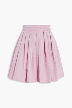 推荐Pleated cotton-blend faille mini skirt商品
