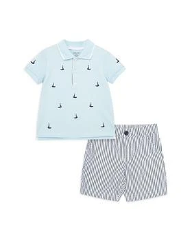 Little Me | Boys' Sailboat Embroidered Polo Shirt & Stripe Shorts Set - Baby 7.5折, 满$100减$25, 满减