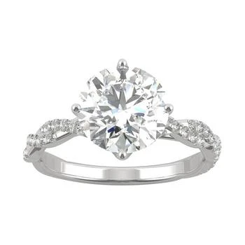 Charles & Colvard | Moissanite Twist Engagement Ring (2-1/3 ct. t.w. DEW) in 14k White Gold,商家Macy's,价格¥10625