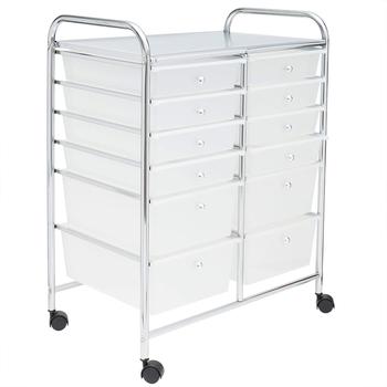 商品Home Basics 12-Drawer Storage Cart, White,商家Premium Outlets,价格¥1015图片