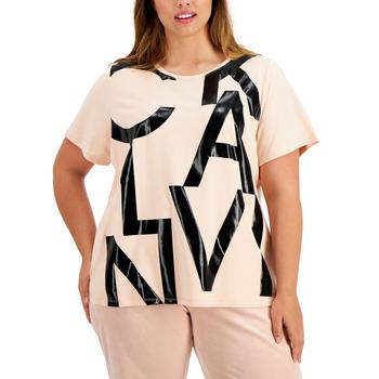 Calvin Klein | Calvin Klein Womens Plus     Cotton Blend Short Sleeve Graphic T-Shirt商品图片,独家减免邮费