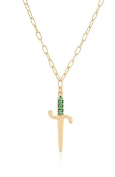 Gabi Rielle | 14K Gold Vermeil CZ Sword Necklace,商家Nordstrom Rack,价格¥338