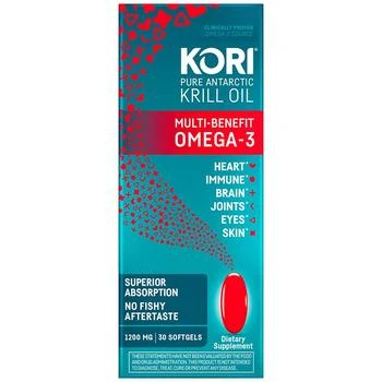 Kori | Pure Antarctic Krill Oil Multi-Benefit Omega-3 1200mg Softgels,商家Walgreens,价格¥220