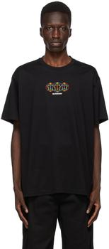 男装burberry t恤, Burberry | 黑色 Triple Globestar Logo T 恤商品图片 