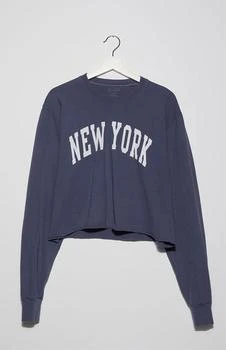 Navy New York Long Sleeve T-Shirt,价格$27.75