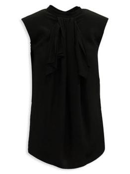 推荐Saint Laurent Sleeveless Top With Front Detail In Black Silk商品
