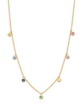商品Saks Fifth Avenue | 14K Yellow Gold & 0.40 TCW Sapphire Necklace,商家Saks OFF 5TH,价格¥6168图片