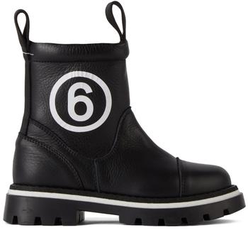 商品MAISON MARGIELA | Kids Black Logo Slip-On Boots,商家SSENSE,价格¥984图片