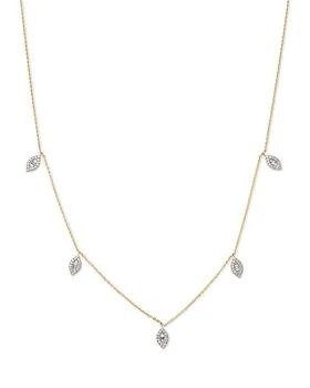 Bloomingdale's Fine Collection | Bloomingdale's Fine Jewelry Diamond Baguette & Round Cluster Droplet Collar Necklace in 14K Yellow Gold, 0.40 tcw,商家Bloomingdale's,价格¥25380