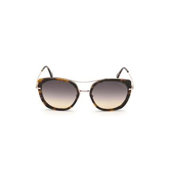 product Tom Ford Coloured Havana & Gradient Smoke Round Sunglasses FT0760-5655B image