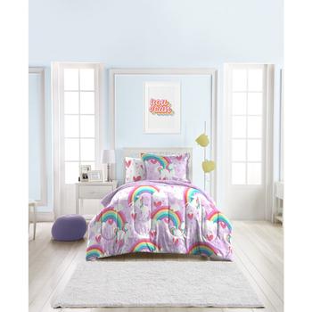 商品Dream Factory Unicorn Rainbow 5-Piece Twin Bedding Set图片