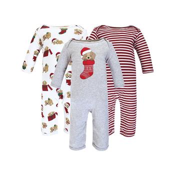 Hudson | Baby Girls and Boys Christmas Cotton Coveralls, Pack of 3商品图片,