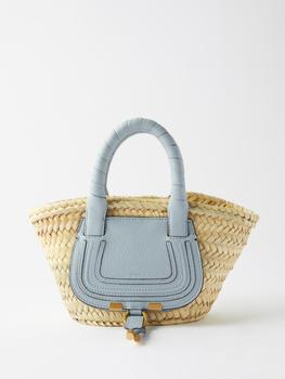 chloe tote真假, Chloé | Marcie small raffia and leather basket bag商品图片 