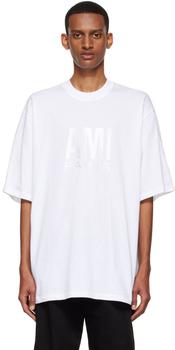 ami多少钱, AMI | White Organic Cotton T-Shirt商品图片 4.6折