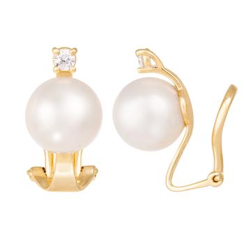 Splendid Pearls | 14K Yellow Gold Diamond Earrings商品图片,6.9折