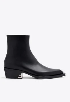 推荐F Logo Leather Ankle Boots商品