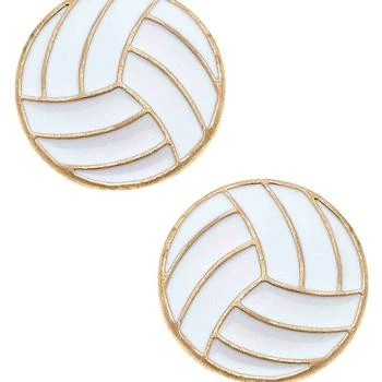 Canvas Style | Volleyball Enamel Stud Earrings,商家Verishop,价格¥182
