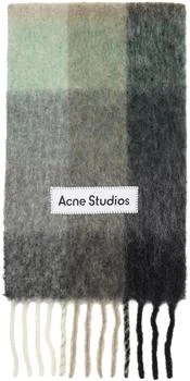 Acne Studios | Green & Gray Check Scarf 独家减免邮费