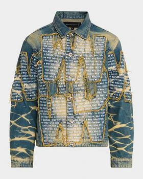 WHO DECIDES WAR | Men's Whiskered Overlay Denim Jacket,商家Neiman Marcus,价格¥5307