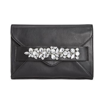 推荐INC Womens Blaaire Faux Leather Jeweled Clutch Handbag商品