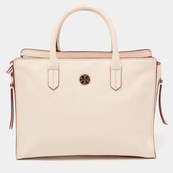 tory burch robinson, [二手商品] Tory Burch | Tory Burch Beige Leather Robinson Tote商品图片 7.9折, 满1件减$100, 满减