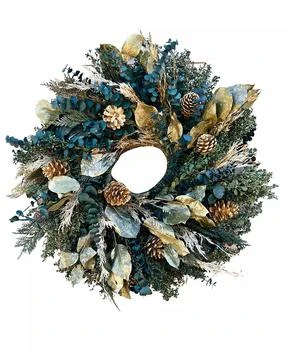 GreenishBlu | Green and Gold Real Preserved Wreath, 24",商家Macy's,价格¥1032