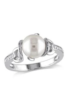 DELMAR | Diamond & 8-8.5mm Freshwater Pearl Twist Ring,商家Nordstrom Rack,价格¥900