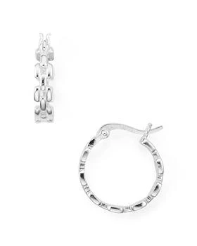 推荐Chain-Effect Sterling Silver Hoop Earrings - 100% Exclusive商品