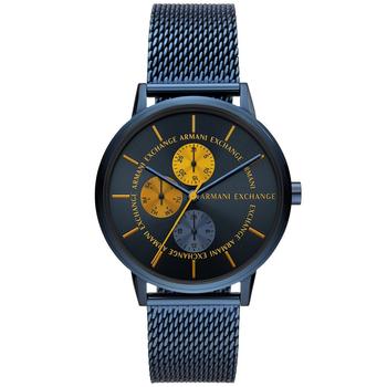 Armani Exchange | Men's Multifunction Blue Stainless Steel Bracelet Watch商品图片,