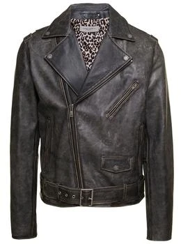 Golden Ms Chiodo Jacket Distressed Bull Leather