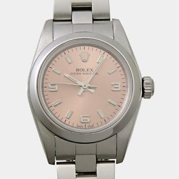 [二手商品] Rolex | Rolex Pink Stainless Steel Oyster Perpetual 76080 Automatic Women's Wristwatch 24 mm商品图片,9.6折