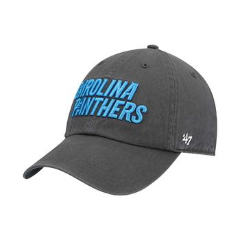 推荐Men's Charcoal Carolina Panthers Clean Up Script Adjustable Hat商品