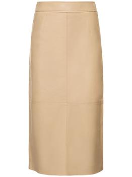 商品The Frankie Shop | Heather Leather Midi Pencil Skirt,商家LUISAVIAROMA,价格¥1552图片
