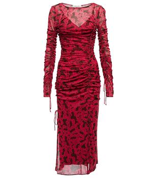 Diane von Furstenberg | 印花半透视中长连衣裙商品图片,满$1000减$199, 满减
