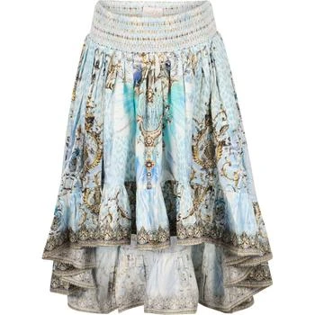 推荐High low hem skirt in light blue商品