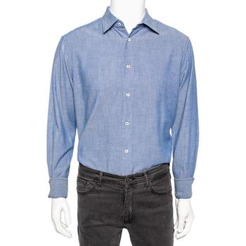 推荐Prada Blue Cotton Button Front Shirt M商品