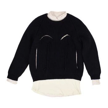 MAISON MARGIELA | Navy Cotton Shirt Underlay Sweater 5.4折