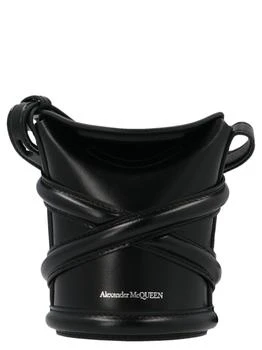 推荐Alexander McQueen The Curve Logo Embossed Mini Bucket Bag商品