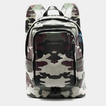 推荐Burberry Green Camouflage Coated and Canvas Large Jack Backpack商品