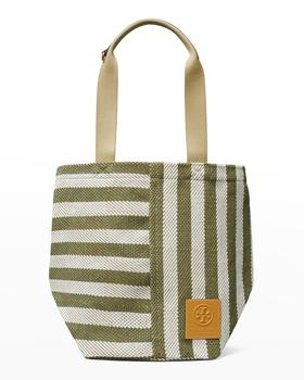 tory burch托特包精选, Tory Burch | Gracie Striped Canvas Tote Bag商品图片 7.4折