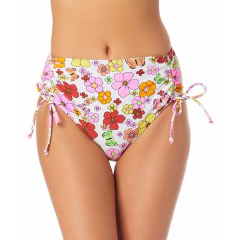 California Waves | Juniors' Printed Cinch-Side High-Waist Bikini Bottoms, Created for Macy's商品图片,4.9折